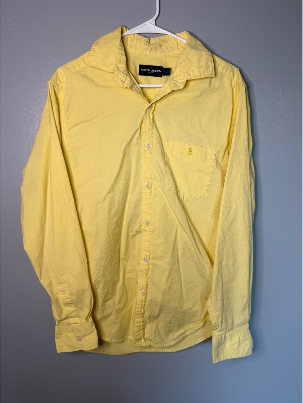 Ralph Lauren Golf Men's Yellow Dress Shirt Large